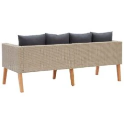 VidaXL Tuinbank 2-zits Met Kussens Poly Rattan Beige -VIDAXL 0233855427ee4366afcf3e2d6f9311d8