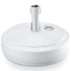 Prosperplast Parasolvoet - Rond - Rotan - Wit - 10 L - 39 Cm