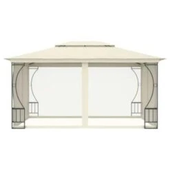 VidaXL Prieel Met Netten 300x400x265 Cm Crèmekleurig 7 VidaXL Prieel Met Netten 300x400x265 Cm Crèmekleurig -VIDAXL 1000001219 0103