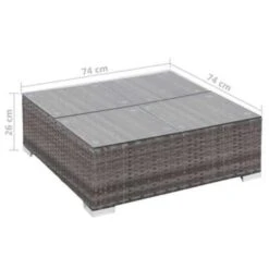 VidaXL 6-delige Loungeset Met Kussens Poly Rattan Grijs -VIDAXL 1000002835 0102