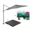 Garden Impressions Zweefparasol S Ø300 - D. Grijs Met Voet En Hoes