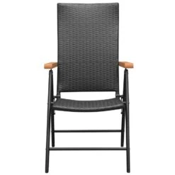 VidaXL Tuinstoelen Stapelbaar 2 St Poly Rattan Zwart -VIDAXL 1000006231 0102