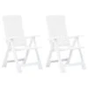 VidaXL Tuinstoelen 2 St Verstelbaar Kunststof Wit