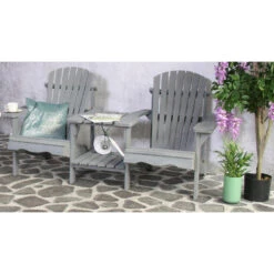 SenS-Line Adirondack Dubbele Tuinstoel - Hout - Grijs -VIDAXL 1000038286 0103