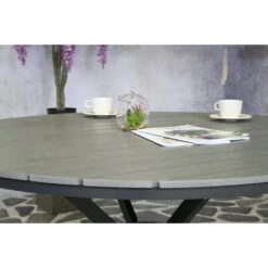SenS-Line - Jersey Tuintafel Grey Ø140 Cm - Grijs -VIDAXL 1000050318 0102