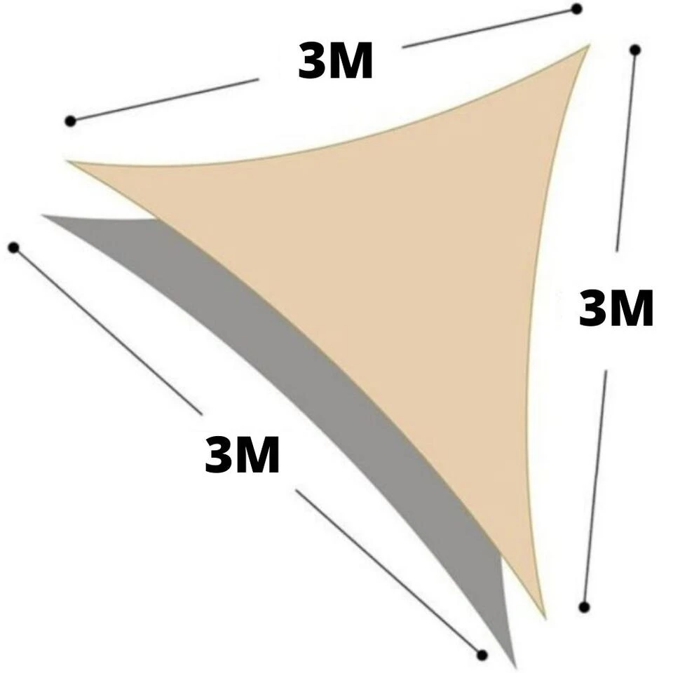 Orange85 Schaduwdoek Beige Driehoek 3x3x3m 2 Orange85 Schaduwdoek Beige Driehoek 3x3x3m - Afbeelding 2