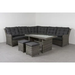 Suns Lounge Dining Set Richmond - Ash Grey -VIDAXL 1000052992 0102