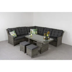 Suns Lounge Dining Set Richmond - Ash Grey -VIDAXL 1000052992 0103