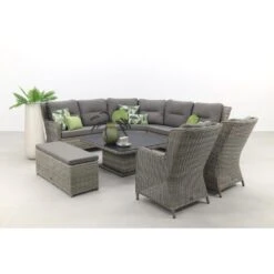 VDG Sandigo Lounge Dining Set Met Bijzetbank + 2x Dining Tuinstoel -VIDAXL 1000053022 0102