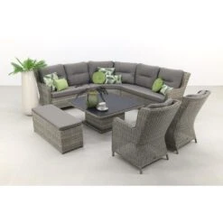 VDG Sandigo Lounge Dining Set Met Bijzetbank + 2x Dining Tuinstoel -VIDAXL 1000053022 0103