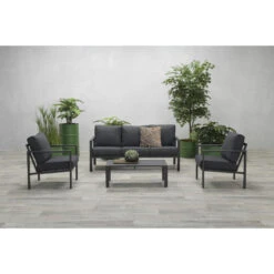 Garden Impressions Durban Loungeset 4-delig - Zwart -VIDAXL 1000054012 0102