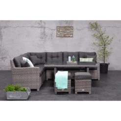 Westminster Lounge Dining Set Links - Organic Grey -VIDAXL 1000054166 0103