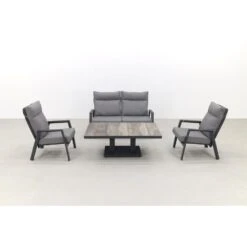 VDG Azoren/Jersey Stoel-bank Loungeset 4-delig Verstelbaar - Antraciet -VIDAXL 1000054732 0102