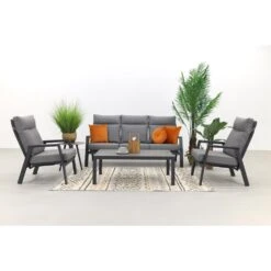 VDG Azoren/Atlanta Stoel- 3-zitsbank Loungeset Verstelbaar - Antraciet -VIDAXL 1000054734 0102