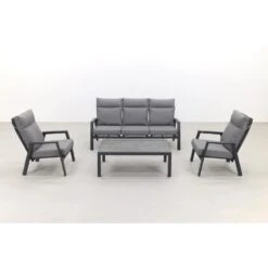 VDG Azoren/Atlanta Stoel- 3-zitsbank Loungeset Verstelbaar - Antraciet -VIDAXL 1000054734 0103