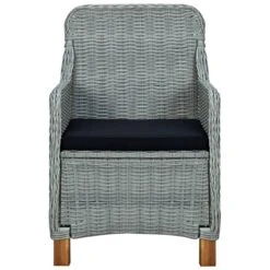 VidaXL Tuinstoelen 2 St Met Kussens Poly Rattan Lichtgrijs -VIDAXL 1000056516 0103