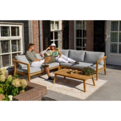Exotan Lucca Teakhouten Loungeset - Hoekbank - 2-delig -VIDAXL 1000056564 0103