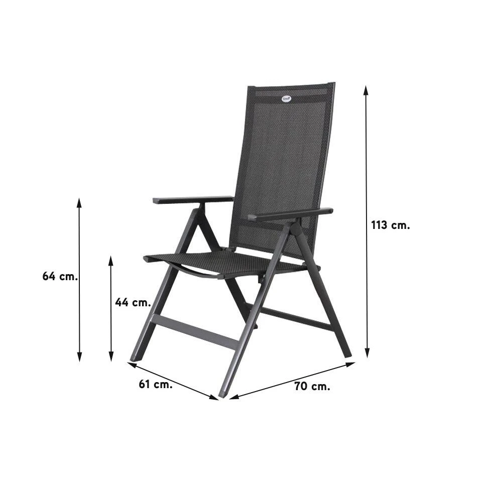 Hartman Verstelbare Tuinstoel Napoli - Aluminium Armleuning 2 Hartman Verstelbare Tuinstoel Napoli - Aluminium Armleuning - Afbeelding 2