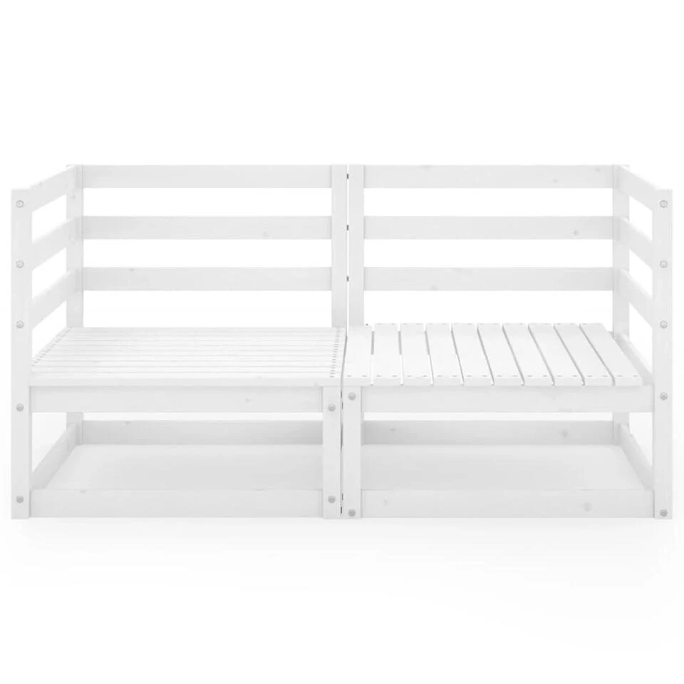 VidaXL Tuinbank 2-zits Massief Grenenhout Wit 3 VidaXL Tuinbank 2-zits Massief Grenenhout Wit - Afbeelding 3
