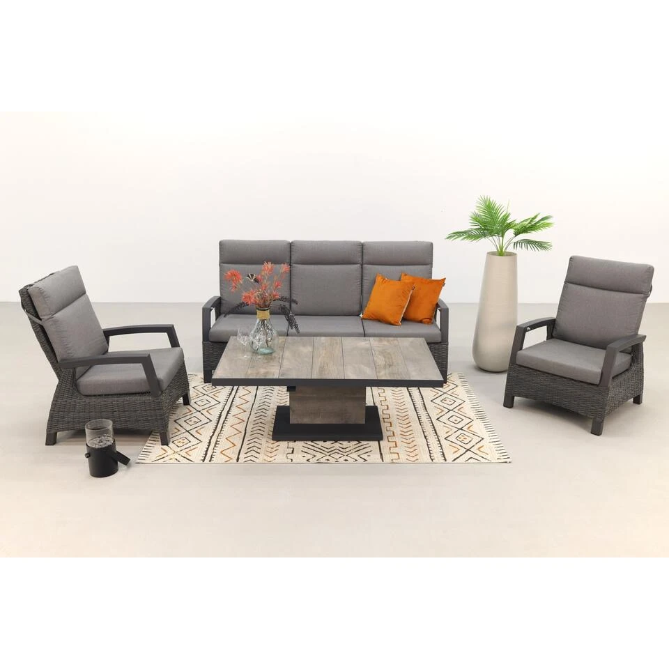 VDG Darwin/Jersey Deluxe Loungeset Verstelbaar - Antraciet 2 VDG Darwin/Jersey Deluxe Loungeset Verstelbaar - Antraciet - Afbeelding 2