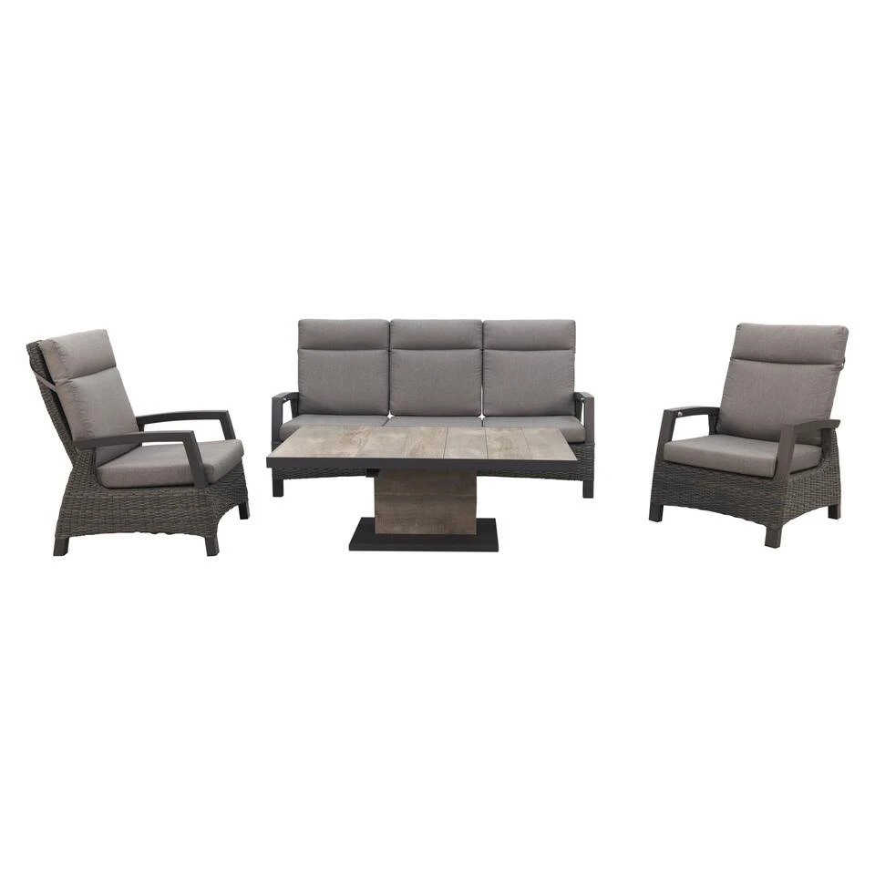 VDG Darwin/Jersey Deluxe Loungeset Verstelbaar - Antraciet 1 VDG Darwin/Jersey Deluxe Loungeset Verstelbaar - Antraciet
