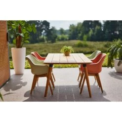 Set Van 2- Hartman Sophie Studio Diningstoel- French Green- Teak Poot -VIDAXL 1000073188 0103