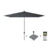 Platinum Riva Stokparasol 2.5x2.5 - Antraciet Met Voet En Hoes