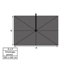 Platinum Challenger Zweefparasol T1 Premium 4x3 M. - Manhattan Grey -VIDAXL 1000073297 0103