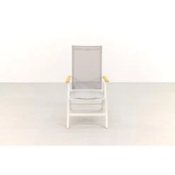 Hartman Napoli Verstelbare Tuinstoel - Teak Armleuning - Wit -VIDAXL 1000074462 0102