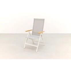 Hartman Napoli Verstelbare Tuinstoel - Teak Armleuning - Wit -VIDAXL 1000074462 0103