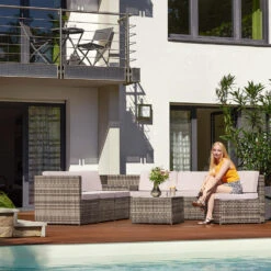 Tectake - Wicker Loungeset Verona Natuurkleur -VIDAXL 1000077851 0103