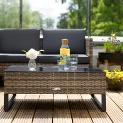 Tectake - Wicker Loungeset - Ostuni Zwart -VIDAXL 1000077862 0102