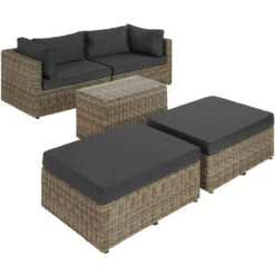 Tectake - Loungeset San Domino - Wicker - Naturel -VIDAXL 1000077869 0102