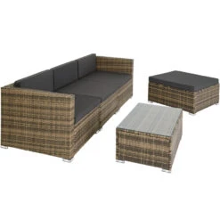 Tectake - Loungeset Florenz - Wicker - Naturel 7 Tectake - Loungeset Florenz - Wicker - Naturel -VIDAXL 1000077899 0103