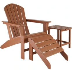 Tectake -tuinstoel Adirondack -Janis - Bruin -VIDAXL 1000078043 0102