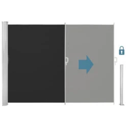 Tectake - Uittrekbaar Aluminium Windscherm Tuinscherm 160 X 300 Cm Zwart 6 Tectake - Uittrekbaar Aluminium Windscherm Tuinscherm 160 X 300 Cm Zwart -VIDAXL 1000082548 0102