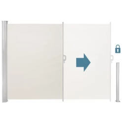 Tectake - Uittrekbaar Aluminium Windscherm Tuinscherm 160 X 300 Cm Beige -VIDAXL 1000082552 0102