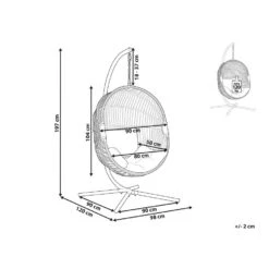 Beliani Hangstoel ACRI - Beige Pe Rotan -VIDAXL 1000082570 0102