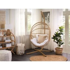 Beliani Hangstoel ACRI - Beige Pe Rotan -VIDAXL 1000082570 0103
