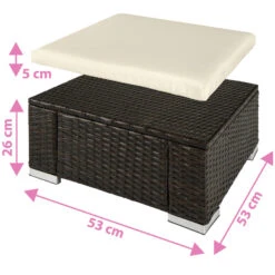 Tectake - Wicker Zitkruk Bruin Mix - 53 X 53 X 26 Cm 7 Tectake - Wicker Zitkruk Bruin Mix - 53 X 53 X 26 Cm -VIDAXL 1000083109 0103