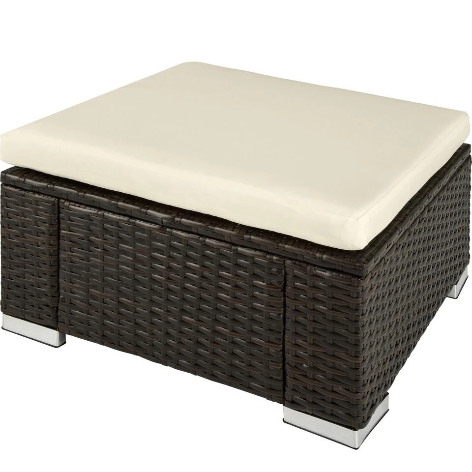 Tectake - Wicker Zitkruk Bruin Mix - 53 X 53 X 26 Cm 1 Tectake - Wicker Zitkruk Bruin Mix - 53 X 53 X 26 Cm