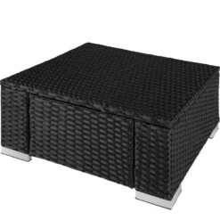 Tectake - Wicker Zitkruk Zwart - 53 X 53 X 26 Cm -VIDAXL 1000083110 0102