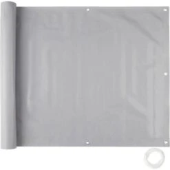 Tectake - Balkondoek Balkonreling - Grijs - Hoogte 75cm Lengte 6m -VIDAXL 1000086070 0100