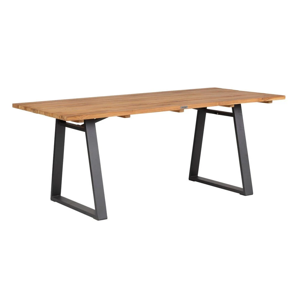 Exotan Tuintafel Sydney - Teak/Metaal - Naturel - 75x185x90 1 Exotan Tuintafel Sydney - Teak/Metaal - Naturel - 75x185x90