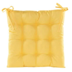 Anna's Collection Stoelkussen Gewatteerd - Geel - 38 X 38 Cm