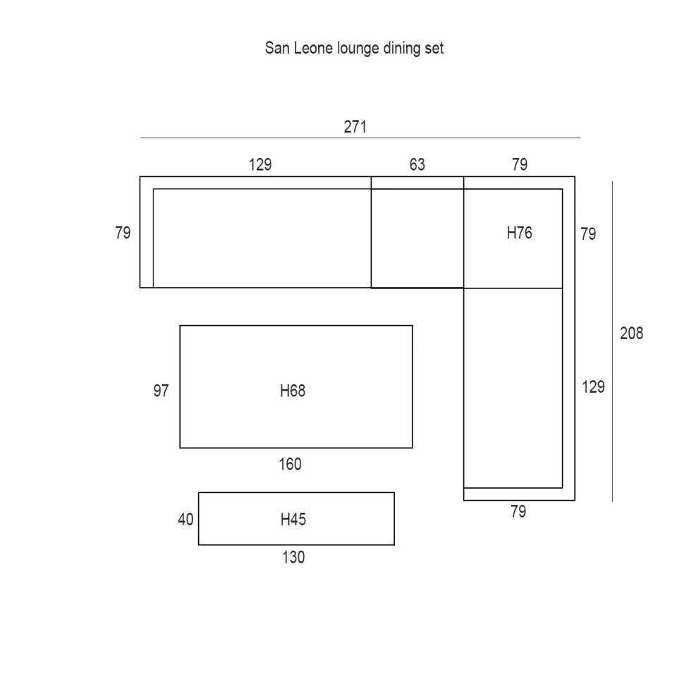 Garden Impressions San Leone Lounge Dining Set 6-delig-mint Grijs 3 Garden Impressions San Leone Lounge Dining Set 6-delig-mint Grijs - Afbeelding 3