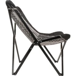 Aztec Vlinderstoel Zwart/wit - Stof - Zwart -VIDAXL 1000094343 0103