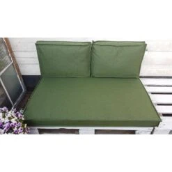 2L Home&Garden Palletkussenset ''Solid'' Olijf 120x80cm 3-delige Set -VIDAXL 1000096275 0102
