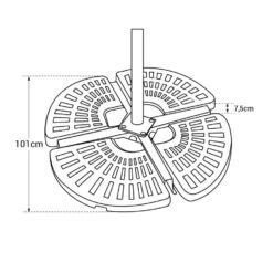 Happy Garden Zonneschermstandaards SAINT MALO - Zwart - Plastic -VIDAXL 1000097770 0103