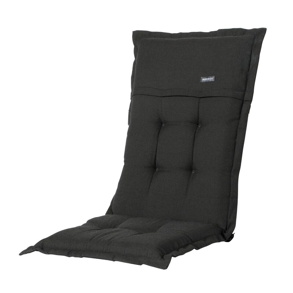 Madison Tuinstoelkussen Lage Rug Rib Zwart 1 Madison Tuinstoelkussen Lage Rug Rib Zwart